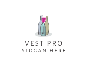 Glass Wine Bottle logo design