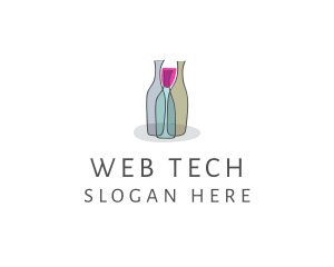 Glass Wine Bottle logo design