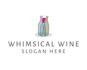 Glass Wine Bottle logo design