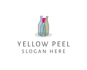 Glass Wine Bottle logo design