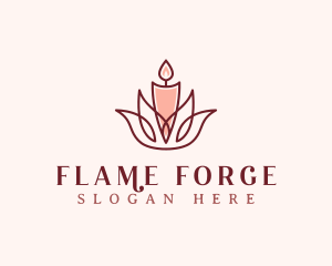 Flower Light Candle logo design