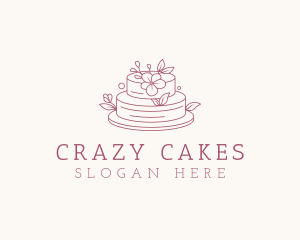 Floral Wedding Cake logo design