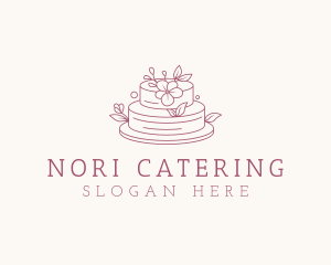 Floral Wedding Cake logo design