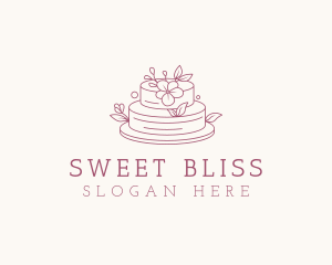 Floral Wedding Cake logo design