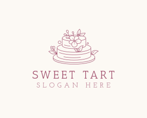 Floral Wedding Cake logo design