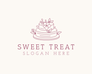 Floral Wedding Cake logo design