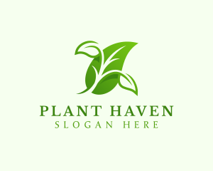 Organic Plant Leaf logo design