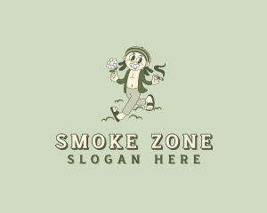 Cartoon Smoking Marijuana logo design