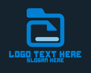 Attachment - Blue File Folder logo design