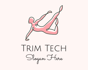 Minimalist Gymnast Stretch logo design
