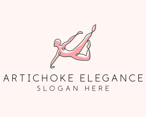 Yoga Gymnast Stretch logo design