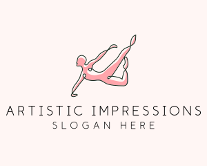 Yoga Gymnast Stretch logo design