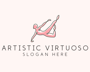 Yoga Gymnast Stretch logo design