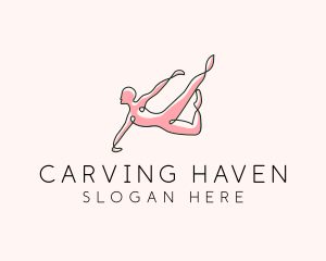 Yoga Gymnast Stretch logo design