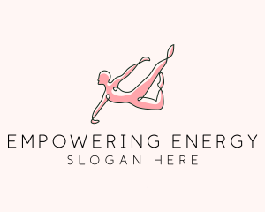 Yoga Gymnast Stretch logo design