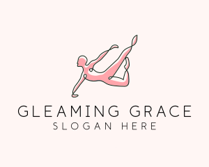 Yoga Gymnast Stretch logo design