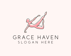 Yoga Gymnast Stretch logo design