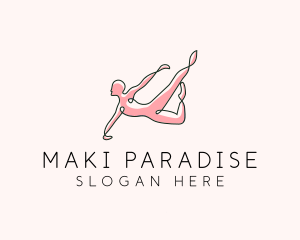 Yoga Gymnast Stretch logo design