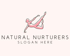 Yoga Gymnast Stretch logo design