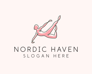 Yoga Gymnast Stretch logo design