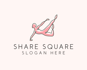 Yoga Gymnast Stretch logo design