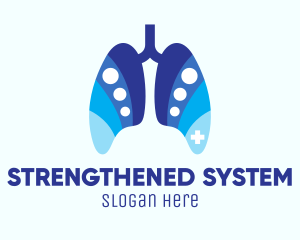 Blue Respiratory Dots logo design