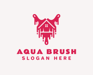 Pink Paintbrush Home logo design