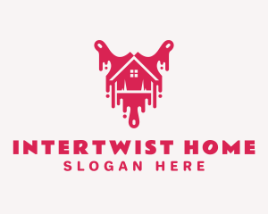 Pink Paintbrush Home logo design