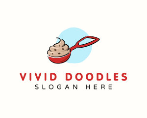 Cookie Dough Baking Scooper logo design