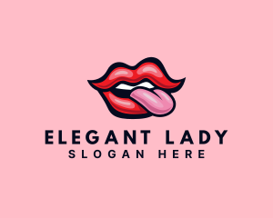 Lady Lips Tongue logo design