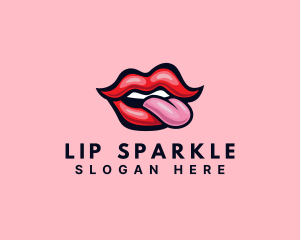 Lady Lips Tongue logo design