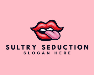 Lady Lips Tongue logo design