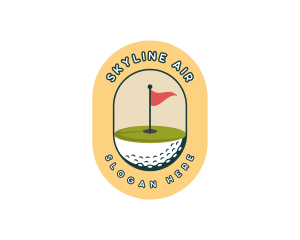 Golf Ball Flag Logo