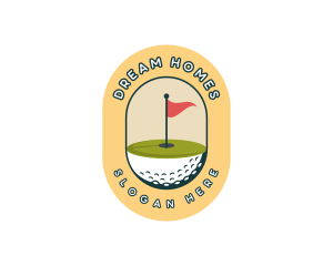 Golf Ball Flag logo