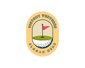 Golf Ball Flag logo