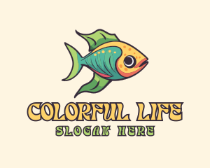 Colorful Tropical Goldfish logo design