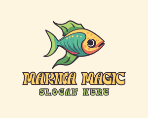 Colorful Tropical Goldfish logo design