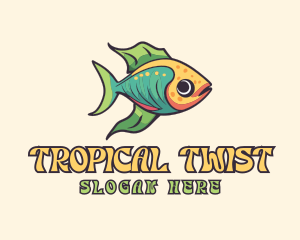 Colorful Tropical Goldfish logo design