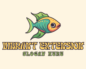 Colorful Tropical Goldfish logo design