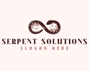 Snake Floral Infinity logo design