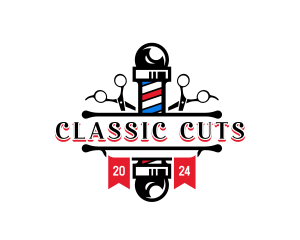 Barber Pole Scissors logo