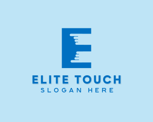 Finger Touch Letter E  logo design