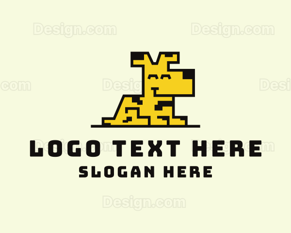 Happy Pixel Dog Logo