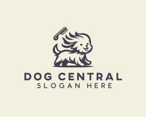 Comb Dog Grooming logo design