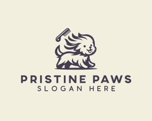 Comb Dog Grooming logo design