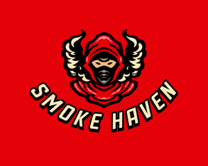 Smoking Ninja Samurai logo design