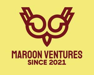 Maroon Owl Bird logo