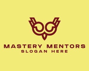 Maroon Owl Bird logo