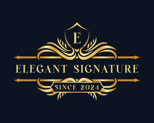 Elegant Ornamental Crest logo design