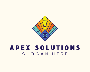 Colorful Stained Glass Home logo design